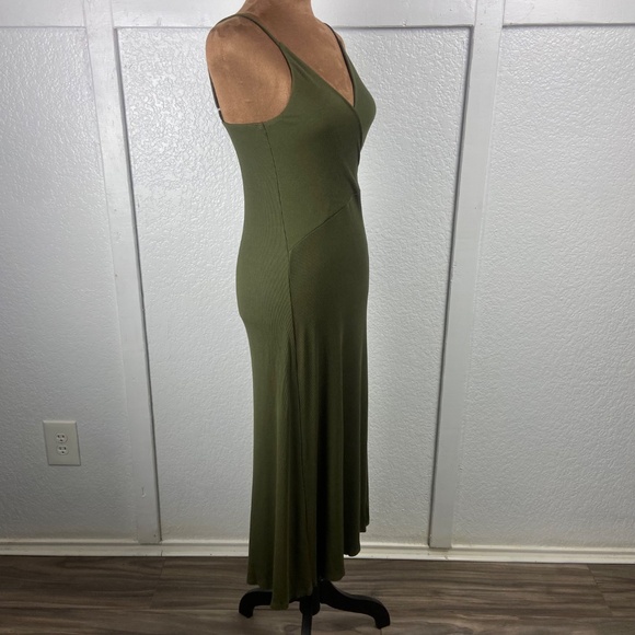 Nine Britton Olive Ribbed Green Sleeveless Maxi Dress Women’s Small - Picture 3 of 9